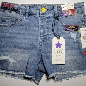 Vanilla Star Girls Blue Denim Adjustable High-Shorts New with Tags Size 12